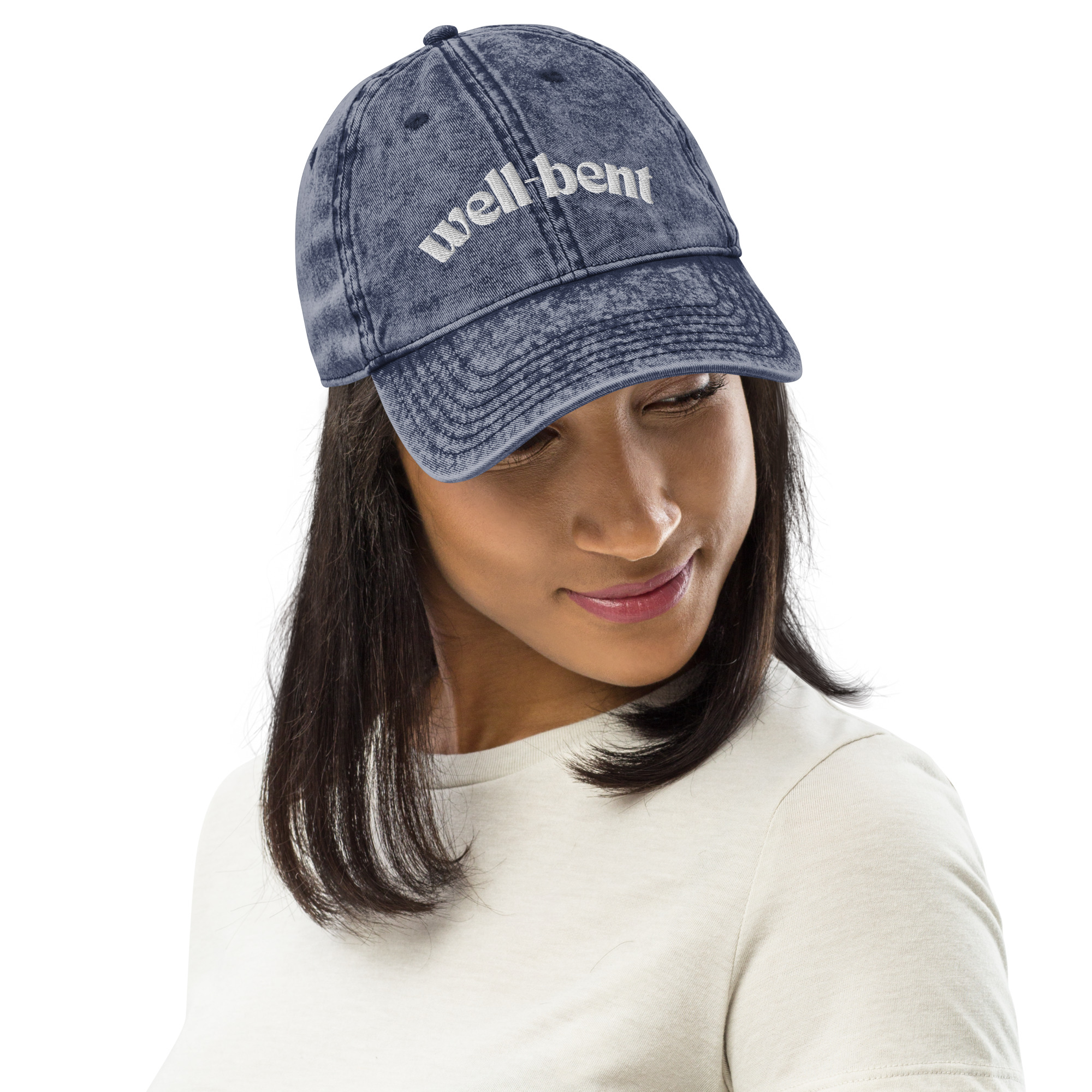 Washed Denim Cap — Navy